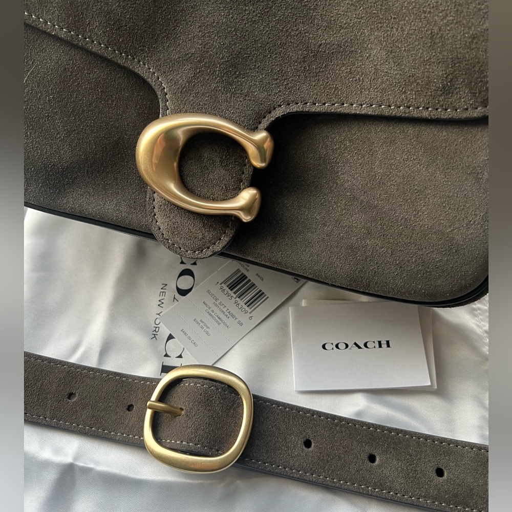 Coach Soft Tabby in Olive Suede - Picture 5 of 12